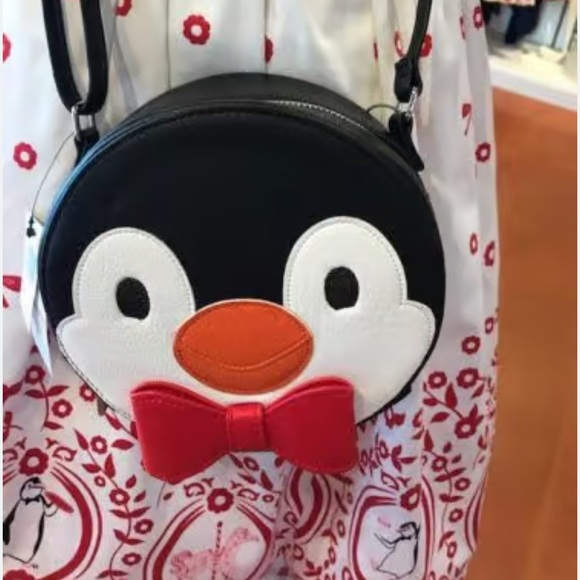 Disney Mary Poppins Penguin Crossbody Bag - Black, White, and Red - Picture 1 of 5